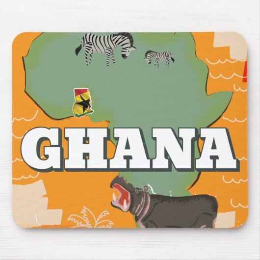 Ghana vintage reisposter muismat (Voorkant)