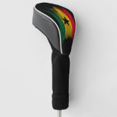 Ghana vlag borstelslag, nationale vlag golfheadcover (Schuin)