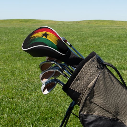 Ghana vlag borstelslag, nationale vlag golfheadcover (Insitu)