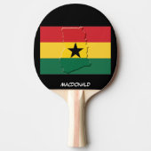 GHANA-VLAG EN MAP-AANGEPASTE ZWART TAFELTENNISBATJE (Voorkant)