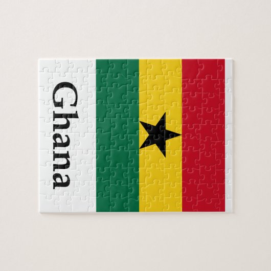 Ghana vlag en naam legpuzzel (Horizontaal)