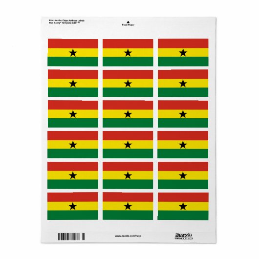 Ghana vlag etiket (Full Sheet)