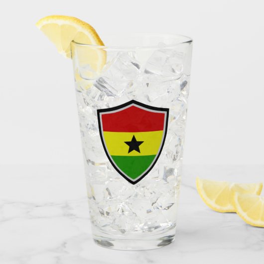 Ghana vlag glas (Voorkant ijs)