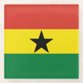 Ghana vlag glazen onderzetter (Voorkant)