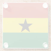 Ghana vlag glazen onderzetter (Achterkant)
