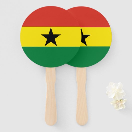 Ghana vlag handwaaier (Voorkant en achterkant)