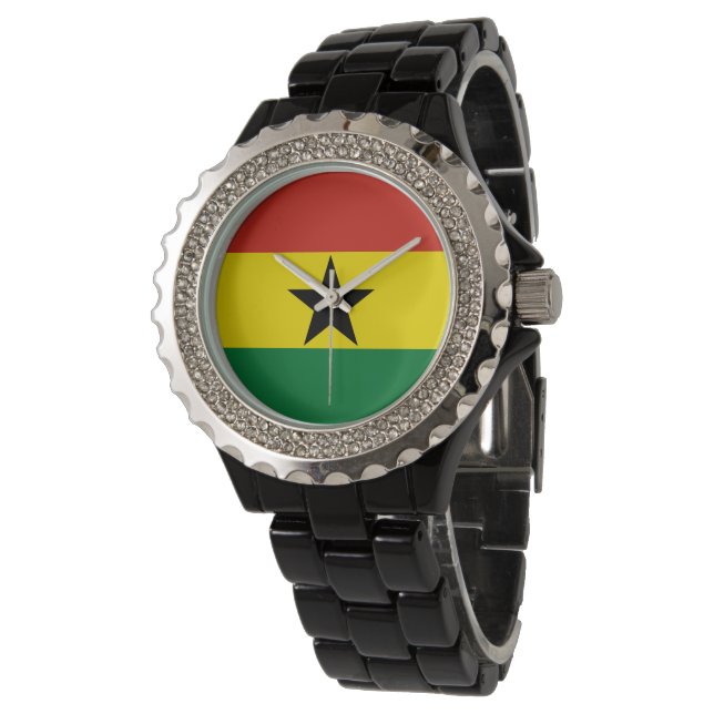 Ghana vlag horloge (Gekanteld)