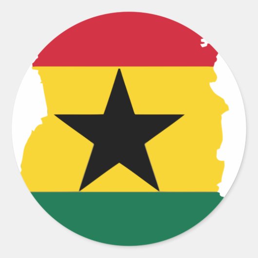 Ghana vlag-kaart ronde sticker (Voorkant)
