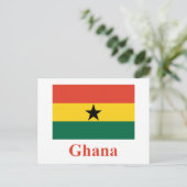 Ghana vlag met naam briefkaart (Staand voorkant)