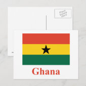 Ghana vlag met naam briefkaart (Voorkant / Achterkant)