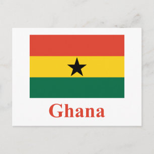 Ghana vlag met naam briefkaart