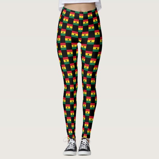 Ghana vlag patroon geruit leggings (Voorkant)