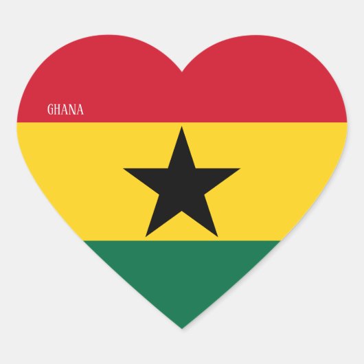 Ghana Vlag Prachtig Patriottisch Hart Sticker (Voorkant)
