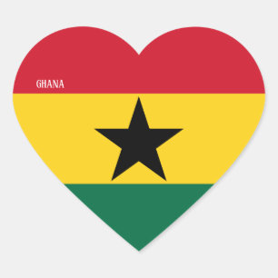 Ghana Vlag Prachtig Patriottisch Hart Sticker