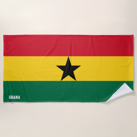 Ghana Vlag Prachtig Patriottisch Strandlaken (Voorkant)