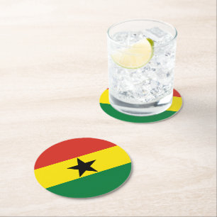 Ghana vlag ronde kartonnen onderzetter