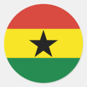 Ghana vlag ronde sticker (Voorkant)