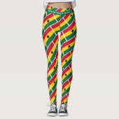 GHANA VLAG Schrift RUN UW RACE Gepersonaliseerd Leggings (Voorkant)