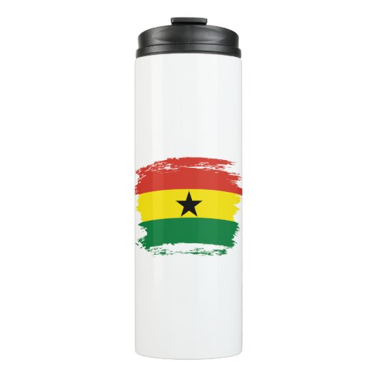 Ghana vlag thermosbeker (Voorkant)