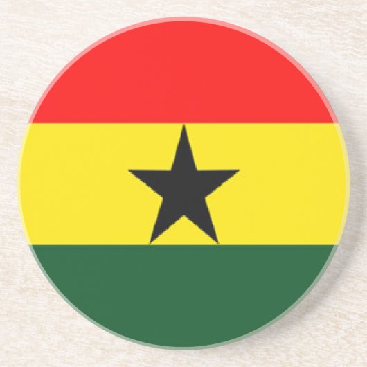 Ghana vlag zandsteen onderzetter (Voorkant)