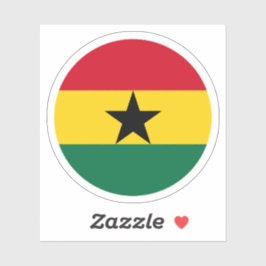 Ghana Vlaggen Ronde Sticker