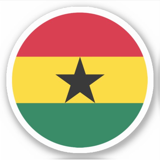 Ghana Vlaggen Ronde Sticker (Voorkant)