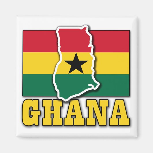 Ghana Vlaggenland Magneet (Voorkant)
