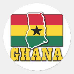 Ghana Vlaggenland Ronde Sticker