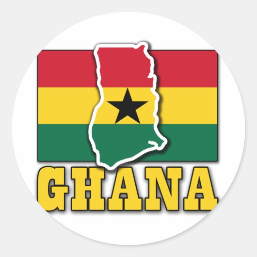 Ghana Vlaggenland Ronde Sticker (Voorkant)