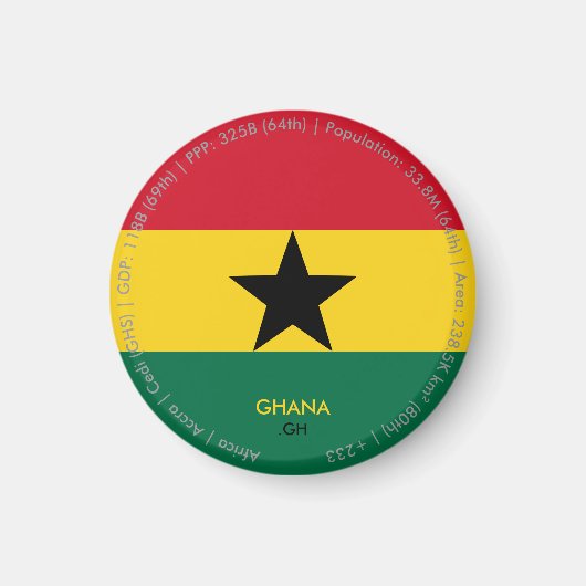 Ghana Vlagmagneet Magneet (Voorkant)