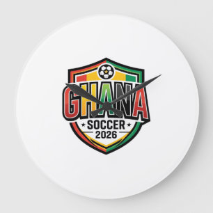 Ghana Voetbal 2026 Voetbal Vet Land Typografie R Grote Klok