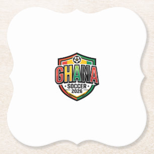 Ghana Voetbal 2026 Voetbal Vet Land Typografie R Kartonnen Onderzetters