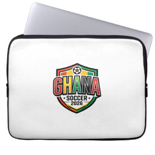 Ghana Voetbal 2026 Voetbal Vet Land Typografie R Laptop Sleeve