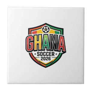 Ghana Voetbal 2026 Voetbal Vet Land Typografie R Tegeltje