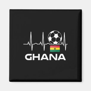Ghana Voetbalshirt T-shirt Mannen Vrouwen Voetbal Magneet
