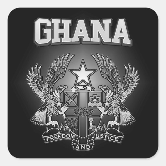 Ghana wapenstilstand vierkante sticker (Voorkant)