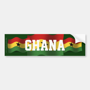 Ghana Waving Flag Bumpersticker