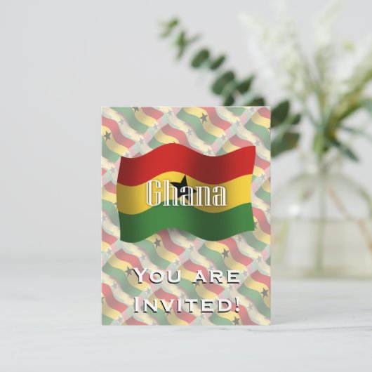 Ghana Waving Flag Kaart (Staand voorkant)