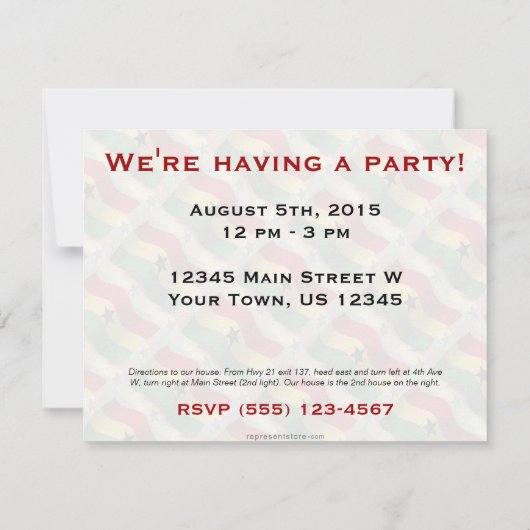 Ghana Waving Flag Kaart (Achterkant)