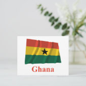Ghana Waving Flag met naam Briefkaart (Staand voorkant)