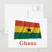 Ghana Waving Flag met naam Briefkaart (Voorkant / Achterkant)