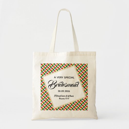 GHANA Wedding Christian Scripture Bridesmaid Tote Bag (Voorkant)