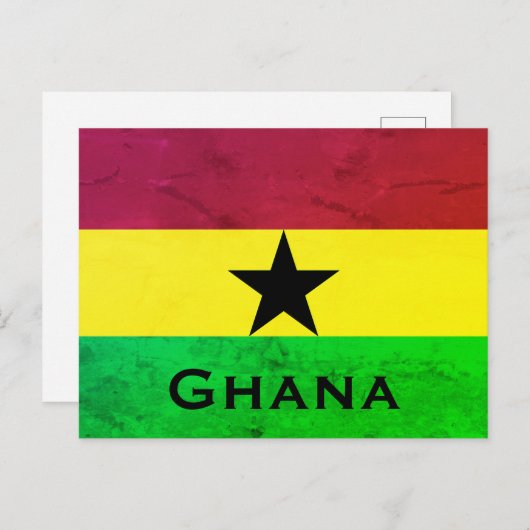 Ghana (West-Afrika) Vlag Briefkaart (Voorkant / Achterkant)