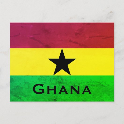 Ghana (West-Afrika) Vlag Briefkaart (Voorkant)