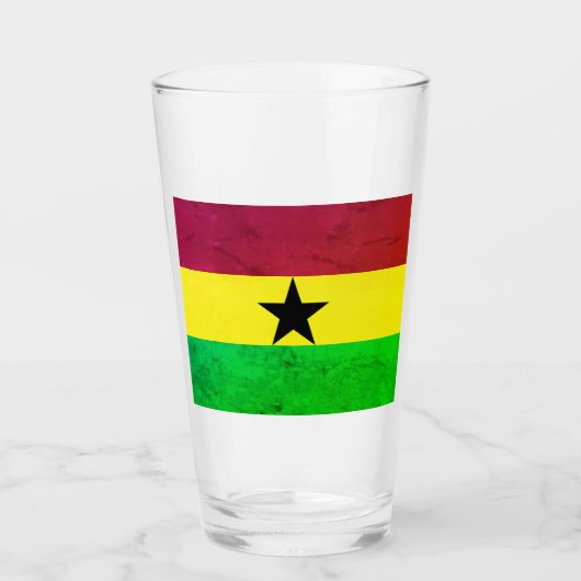 Ghana (West-Afrika) Vlag Glas (Voorkant)