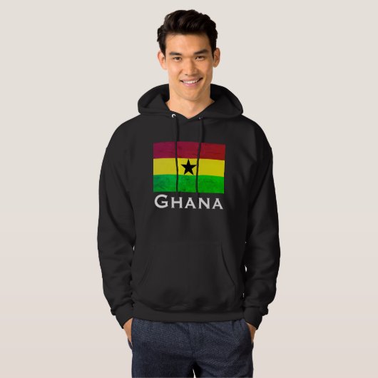 Ghana (West-Afrika) Vlag Hoodie (Voorkant volledig)