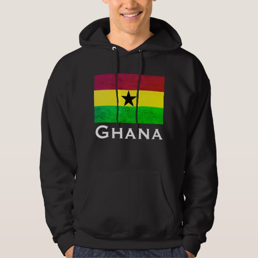 Ghana (West-Afrika) Vlag Hoodie (Voorkant)