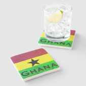 Ghana (West-Afrika) Vlag Stenen Onderzetter (Zijkant)