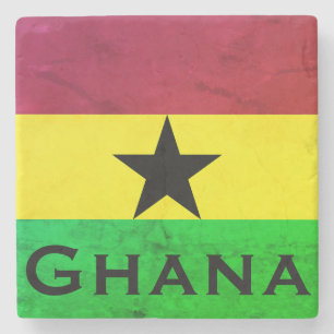 Ghana (West-Afrika) Vlag Stenen Onderzetter
