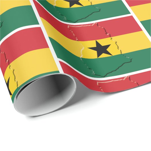 GHANA | zwarte ster | GHANESE Vlag Cadeaupapier (Rol Hoek)